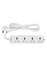 صن تيك مقبس التمديد مع 4 مخارج بكابل بطول مترين