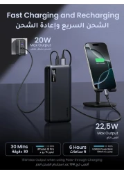 UGREEN Power Bank 20000mAh, 22.5W Portable Charger Fast Charging PD 3.0 USB C Input&amp;Output Battery Pack with Digital Display Include Cable for iPhone 8-16 Series, Galaxy S24U/S23, iPad, AirPods, etc
