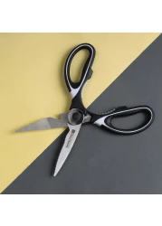 Royalford 3-In-1 Kitchen Scissor- Rf10498 Includes Scissors, Perfect For Cutting Fish, Meat, Etc Dishwasher-Safe And Includes A Blade Protection Cover Black And Silver