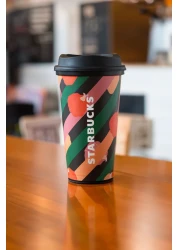 Starbucks Reusable Hot Drink Cup, Designed Pumpkin - Black (473ml)