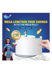 Fine Kitchen Tissue Roll 1500 Sheets X 1 Ply Of 325Meters Mega Roll