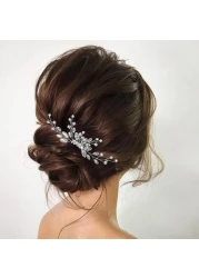 Jeairts Silver Rhinestone Bridal Hair Comb Crystal Wedding Hair Pieces Sparkly Brides Headpiece Hair Dress Decorative Accessories for Brides and Bridesmaids