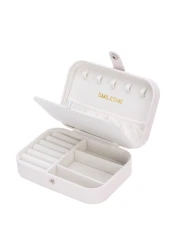 Smileshe Jewelry Box PU Leather Small Portable Travel Case 2 Layers Organizer Display Storage Holder Box for Rings Earrings Necklaces Bracelets