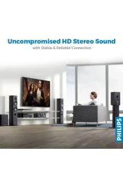 فيليبس SWA2521W / 10 سلك صوت ستيريو 1.5 متر ذكر- أسود.