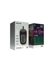 Green Lion Pristone Pro Wireless Speaker, 1200mAh Battery, Bluetooth 5.2, IPX6 Waterproof, Extra Bass, RGB Lights, FM Radio, TF Card &amp; USB Support, 7H Playtime - Black
