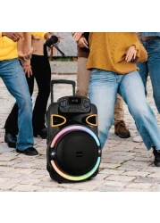 سماعة بورتابل جرين لايون بارتي لايف 500 بلوتوث، بلوتوث V5.0، عرض ضوء، 50 واط طاقة، بطارية 4000 مللي أمبير، صوت عميق، معادل، ميكروفون لاسلكي وتحكم عن بعد، وضع AUX - أسود
