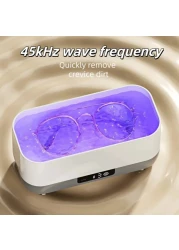 منظف ​​مجوهرات محمول بالأشعة فوق البنفسجية منظف ساعات رقمية بالموجات فوق الصوتية 40 كيلو هرتز جهاز تنظيف مجوهرات كهربائي USB للخواتم والنظارات والساعات والإكسسوارات