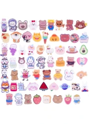 60 Pcs Acrylic Cute Pins Set for Backpacks Aesthetic Cartoon Kawaii Sheep Dog Rabbit Bear Girl Brooch Pin for Clothing Bags Jackets Hat Bag Accessories