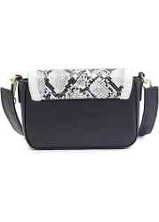 ELLIS SNAKESKIN PRINT BLACK FAUX LEATHER SMALL SLING