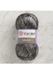 1 Ball YarnArt Melody Chainette Yarn Shiny Metallic Sheen Yarn for Knitting Crochet Embroidery 100 Grams 35 oz 230 Meters 251 Yards 70 Polyamide 21 Acrylic 9 Wool Blend Silver 887