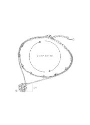 Aiwanto Flower Anklet Silver Ankle Chain Gift for Women's Anklet Office Party Anklet Bracelet