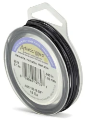 Artistic Wire 10 mm Silver Plated Tarnish Resistant Colored Copper Craft Wire 18 Gauge 20 ft Hematite