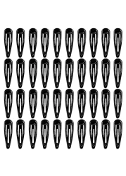 40Pcs Silicone Coated Hair Barrettes for Women NonSlip Metal Hair Clip Barrettes Drop Oil Protection Snap Hair Clips for Kids Teens GirlsBlack