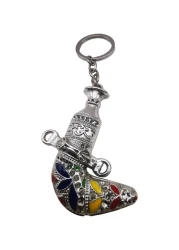 Flower Engraved Zinc Alloy Traditional Sword Keychain