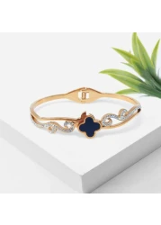 سوار عصري للنساء من JANNAH | سوار عصري للنساء من JANNAH | سوار معصم مرصع بأربع أوراق برسيم مرصع بالزركونيا المكعب للنساء