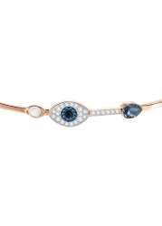 SWAROVSKI Women&#39;s Symbolic Evil Eye Bangle, Blue, Mixed metal finish, Medium 5171991