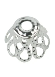 100pcs Silver Plated Filligree Flower Cup Shape Bead Caps 7mm Jewelry Making