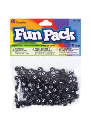 Cousin DIY Black CousinDIY Fun Pack Acrylic Alphabet BeadsRound 185Pkg 185 Count Pack of 1