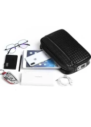 Yeasha,Fingerprint Lock Handbags Men Genuine Leather Purse Clutch Handbag Cash Bag For Man