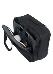 Cabinpro Premium Pilot Case Trolley Water Resistant Multi Compartment Fashion Trolley Laptop Bag for Men Women on Travel Business CP010 Black