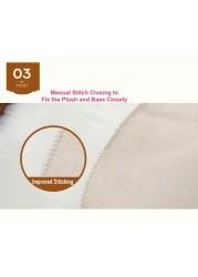 سجادة غرفة المعيشة بتصميم زهور من فراء الأرانب فائقة النعومة من Mei Homecenter مع قاعدة مضادة للانزلاق، باللون الأحمر (مقاس 80 سم)