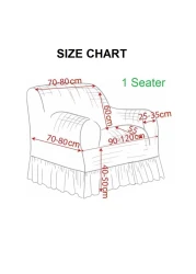 Jacquard Fabric Stretchable One Seater Sofa Cover Chocolate Brown