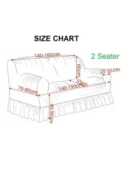 Jacquard Fabric Stretchable Two Seater Sofa Cover Chocolate Brown