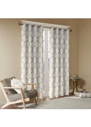 Madison Park Grey Curtains for Living Room Modern Contemporary Linen Window Curtains for Bedroom Brooklyn Embroidered Modern Grommet Window Curtains 50X95 1Panel Pack
