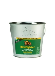 TIKI Brand BiteFighter Citronella Mosquito Repellant Wax Candle for Outdoors Metal Bucket Silver 17 oz 1418014