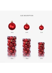 Generic-24pcs/lot 3/4/6cm Christmas Tree Decor Ball Bauble Xmas Party Hanging Ball Ornament Decorations for Home Christmas Decorations Red 3CM