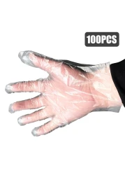 Decdeal - 5 Packs of 100PCS Disposable Gloves Latex Free Hygiene Plastic Gloves Food Prep Safe Gloves for Cooking Safety Food Handling Kitchen BBQ Cleaning