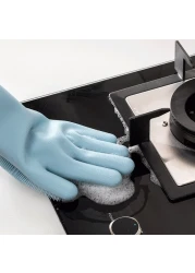 Generic-Magic Silicone Cleaning Gloves Heat Insulation Non-slip Dishwashing Glove Double-sided Wear Gloves For Home Kitchen