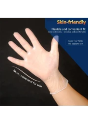 Generic-100 Pcs/Disposable Gloves Thick Powder-Free Rubber Latex Stretchy Gloves Sterile Food Safe Grade for Home Food Laboratory Use (XL)