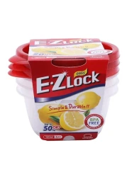 لوك اند لوك إيزي حافظة طعام بلاستيكية HLE9204 شفاف/أحمر 120 ملل 3 قطع