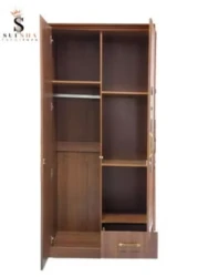 2 Door Wooden Wardrobe Cabinet Cupboard Engineered Wood Perfect Modern Stylish Heavy Duty