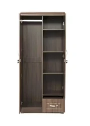 2 Door Wooden Wardrobe Cabinet Cupboard Engineered Wood Perfect Modern Stylish Heavy Duty With Mirror