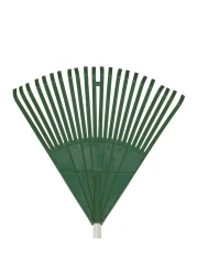 Egardenkart Store Garden Leaf Rake Pvc/Wooden Handle 22 Teeth (Green)