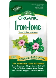 Espoma Organic IronTone 303 Organic Fertilizer and Plant Food to Help Correct Iron Deficiency Chlorosis 5 lb Bag Turns Yellow to Green Non Staining Iron