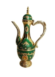 Beautiful Home D&eacute;cor Turkish Coffee Pot with 6 Coffee Cups, Metal Turkish Tea Set Including Craft Tea Tray Teapot and Tea Cups for Wedding Gift