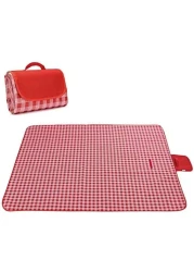 Waterproof Foldable Outdoor Camping Mat Widen Picnic Mat Plaid Beach Blanket Baby Multiplayer Tourist Mat 145X180cm,Red