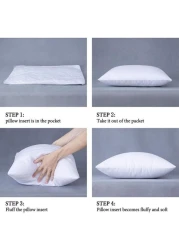 Krude 100% Cotton 900Grm Hollow Siliconized Fiber Press Pillow 1Pc Cotton, White 50X75cm