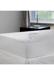 Krude 100 GSM Cotton Water Proof Terry Mattress Protector Cotton, White 200X200cm