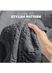 AC&amp;L Knitted Blanket For Bed, Couch, Sofa, Chair Throw Blanket For All Seasons - Cozy Soft Light Weighted Blanket For Picnic, Travel, Home Decor Gift (Grey)