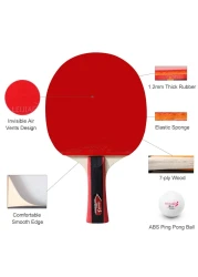 Generic-Table Tennis 2 Player Set 2 Table Tennis Bats Rackets and 3 Ping Pong Balls with Cover Bag