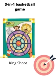 ULTIMAX 3-in-1 Basketball Game Indoor Outdoor Soccer and king shoot Sport Games Children Training Practice Toy Set