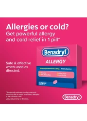 Benadryl Ultratabs Antihistamine Allergy Relief Medicine Diphenhydramine HCl Tablets for Relief of Cold Allergy Symptoms Such as Sneezing Runny Nose Itchy Eyes Throat 100 ct