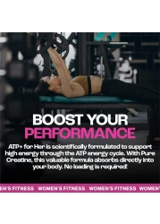 MMUSA Creatine Pre-Workout For Women, Instant Energy, Stronger, Leaner, Burns Fat, Boosts Atp Power, Stamina, Toning, Weight Training, Muscle And Fitness, Builds Core Strength, Cherry Flavor