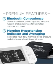 OMRON Platinum Blood Pressure Monitor Upper Arm Cuff Digital Bluetooth Blood Pressure Machine Stores Up To 200 Readings for Two Users 100 readings each