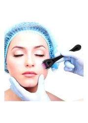 Derma Micro Needle Skin Roller Dermatology Therapy System Black/Pink 1.5Millimeter