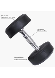 ULTIMAX Round Rubber Dumbbell Fitness Dumbbell Hand Weights Dumbbells Chrome Handle Dumbbell Professional Arm Muscle Exercise Equipment Gym and Home Fitness Equipment-2Pcs- 5 kgs